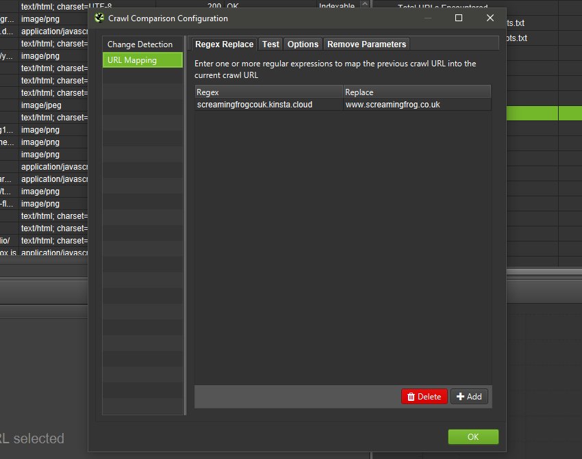 Crawl Comparison URL Mapping