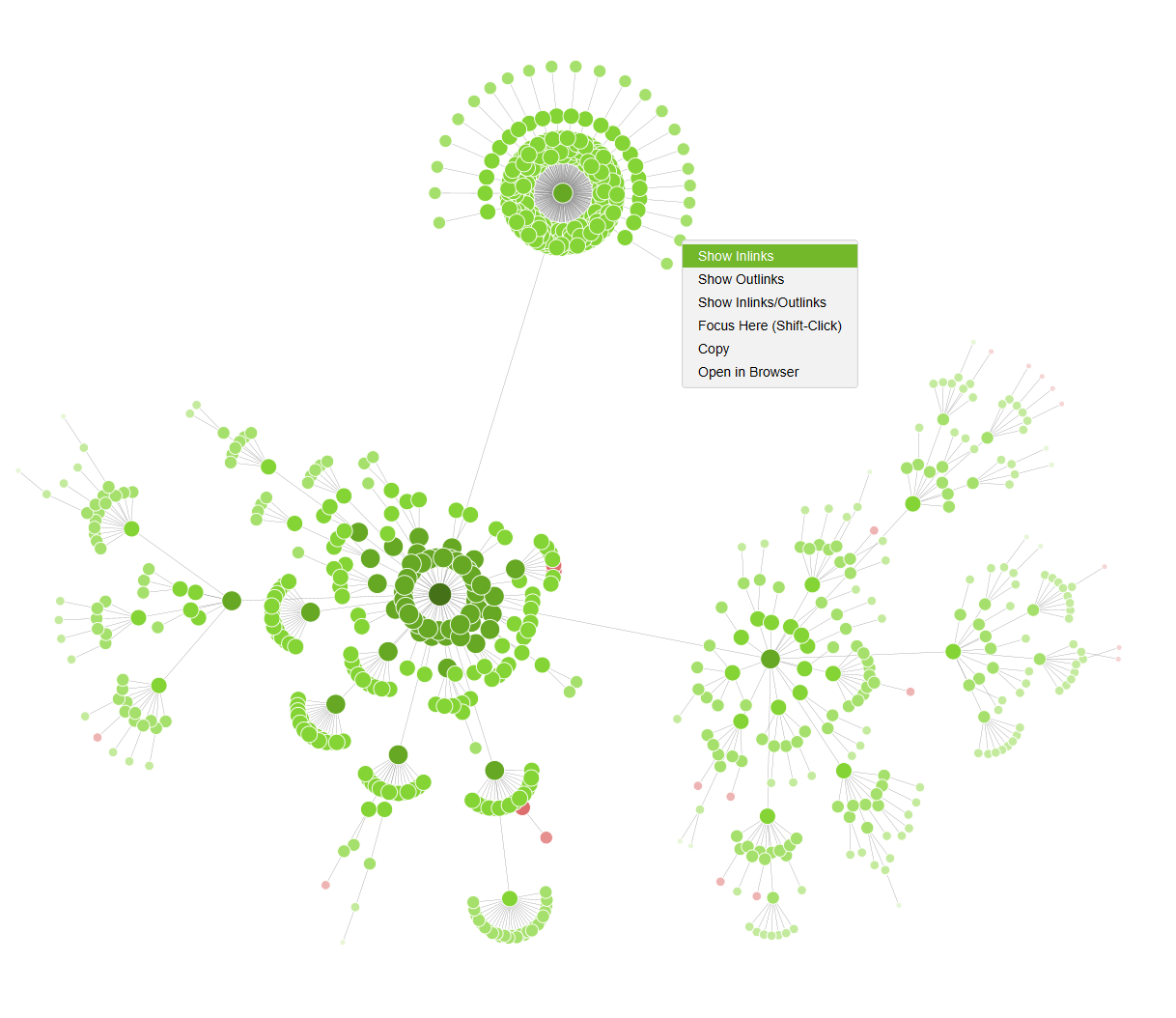 Show Inlinks in a Crawl Visualisation